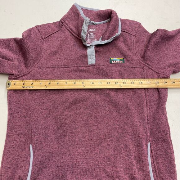 L.L. Bean Maroon Quarter Snap Pullover Sweater Misses Medium Reg - Picture 8 of 10